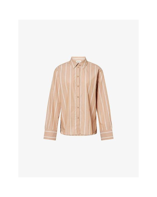 ME+EM Natural Striped Boyfriend Cotton Shirt