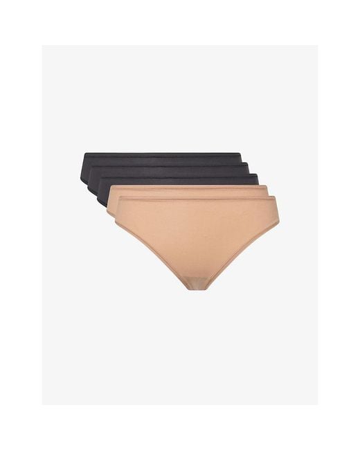 Skims Multicolor Fits Everybody Pack Of Five Stretch-Jersey Thongs