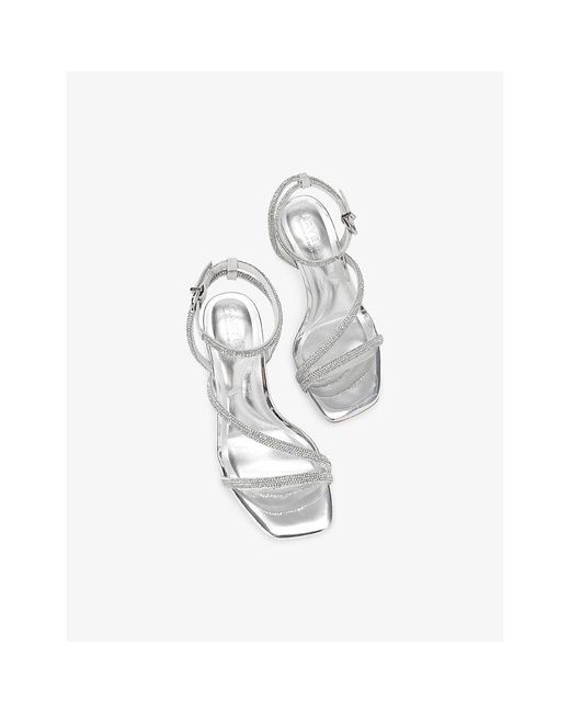 Carvela Kurt Geiger White Paparazzi Wide-Fit Heeled Faux-Leather Sandals