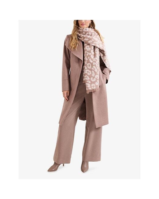 Phase Eight Pink Nicci Belted Wool-Blend Coat