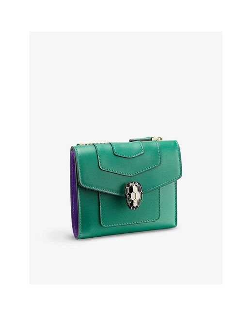 BVLGARI Green Serpenti Forever Leather Wallet