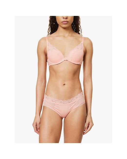 Passionata Brooklyn Mid Rise Stretch Lace Brief In Pink Lyst 5870