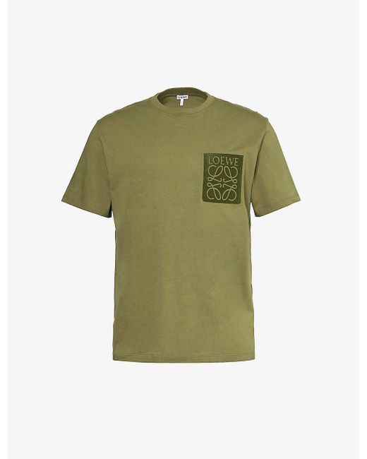 Loewe Green Anagram-appliqué Relaxed-fit Cotton-jersey T-shirt for men