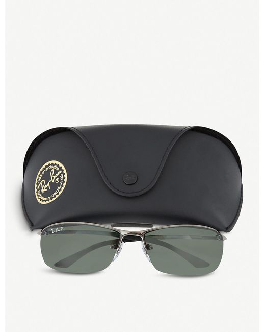 Ray-Ban Grey Wrap-around Rectangular Sunglasses Rb3183 00 in Grey for Men | UK