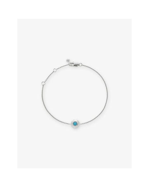 Monica Vinader White December Birthstone Sterling- And Chain Bracelet