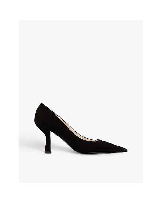 Sandro Linda Curvedheel Suede Heeled Court Shoes in Black Lyst