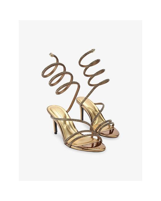 Carvela Kurt Geiger White Spiral 80 Embellished-Strap Heels