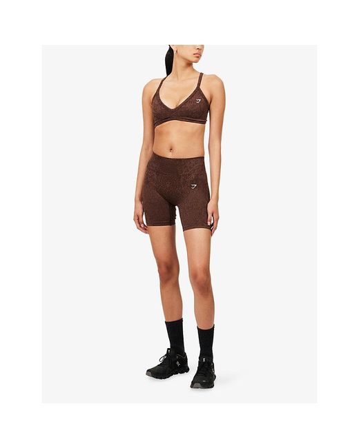GYMSHARK Brown Adapt Animal X Whitney Sports Bra