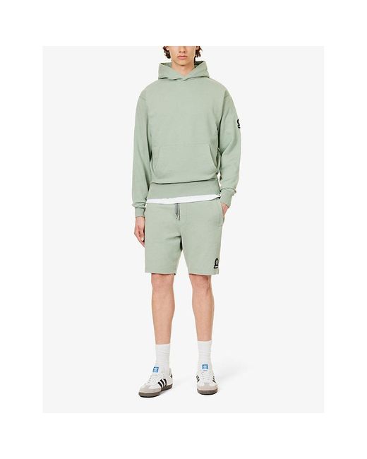 Sandbanks Green Brand-patch Elasticated-waistband Organic Cotton-blend Jersey Shorts X for men