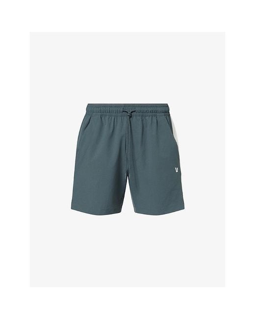 vuori Gray Crosscourt Pro Logo-Print Woven Shorts for men