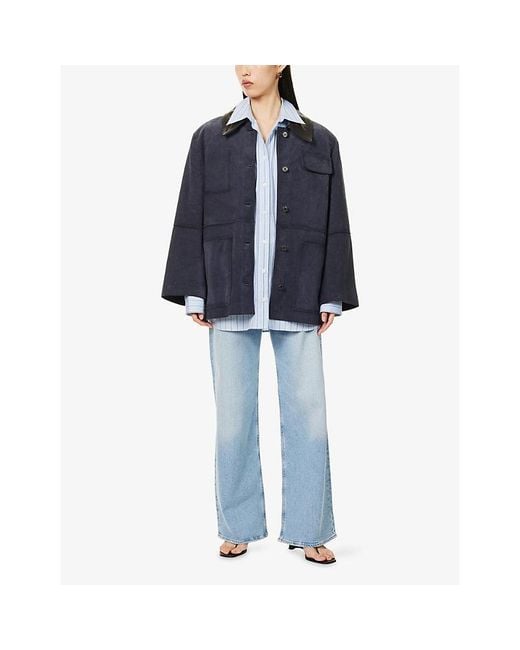 Citizens of Humanity Blue Nora Wide-Leg Denim Jeans