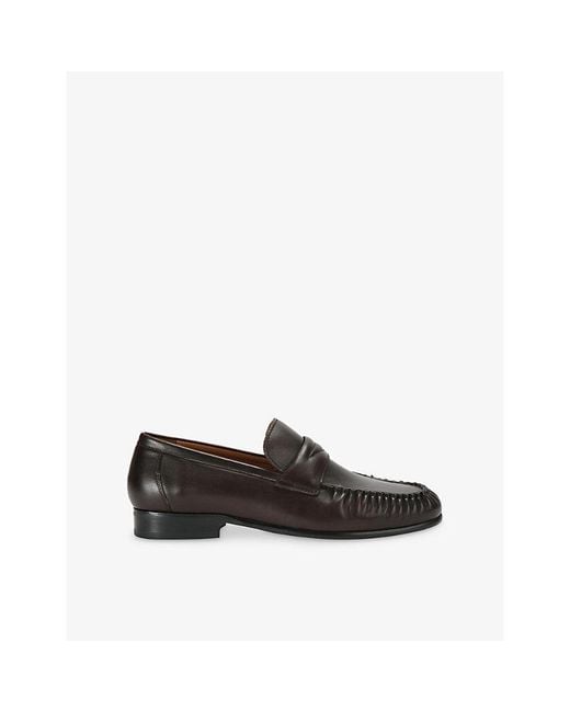 Steve Madden Black Passage Leather Loafers for men