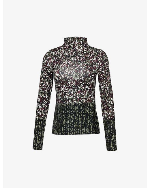 Loewe Black High-neck Abstract-pattern Stretch-cotton Top