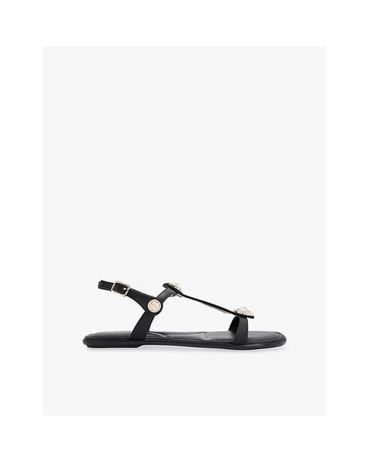 Carvela Kurt Geiger Black Amalia Wide-Fit Leather Sandals