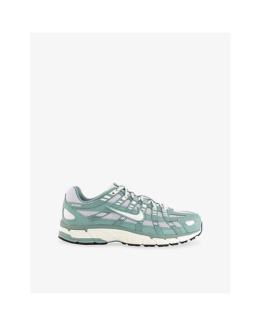 Nike Blue P-6000 Mesh And Leather Trainers