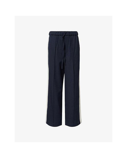 Rag & Bone Blue Siena Drawstring Wool Trousers