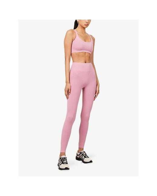 ADANOLA Pink Seamless Regular Gym Leggings