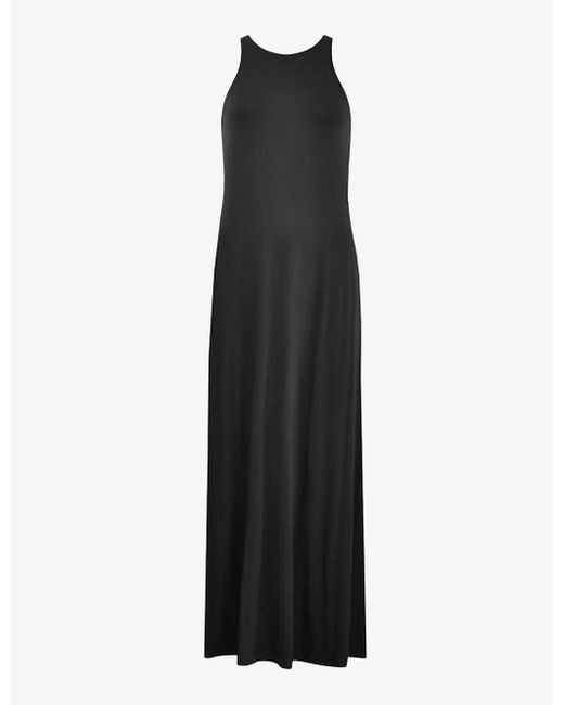 Ro&zo Black Round-neck Sleeveless Jersey Maxi Dress