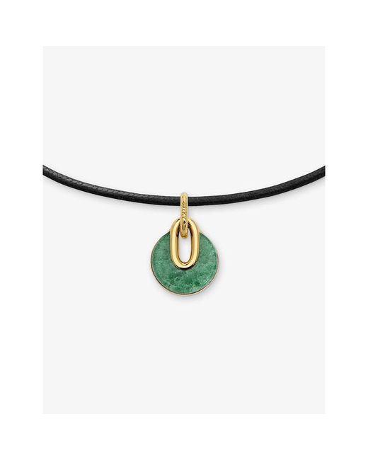 Monica Vinader Metallic Kate Young Gemstone 18Ct Vermeil And Aventurine Cord Necklace