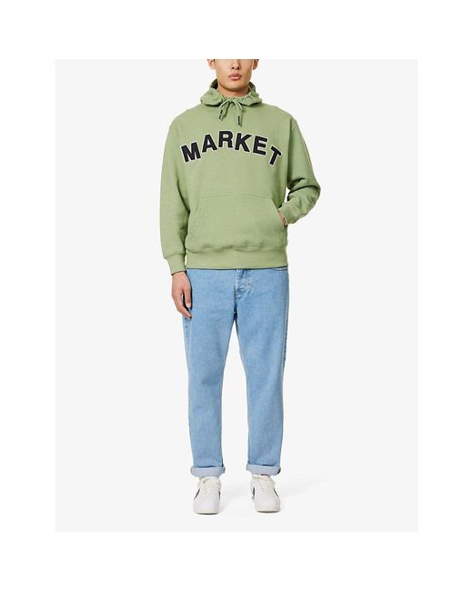 Market Green Community Garden Brand-appliqué Cotton-jersey Hoody for men