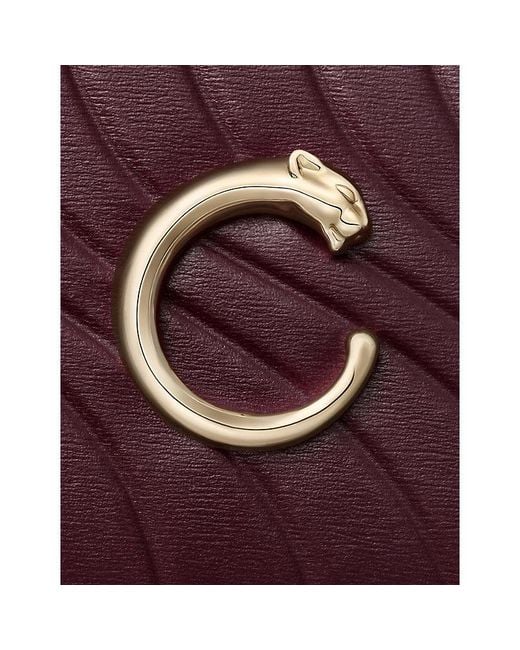 Cartier Purple Panthère C De Simple Leather Card Holder