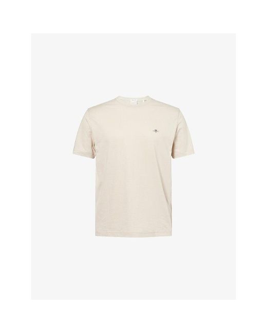 Gant Natural Shield Logo-Embroidered Cotton Polo T-Shirt for men