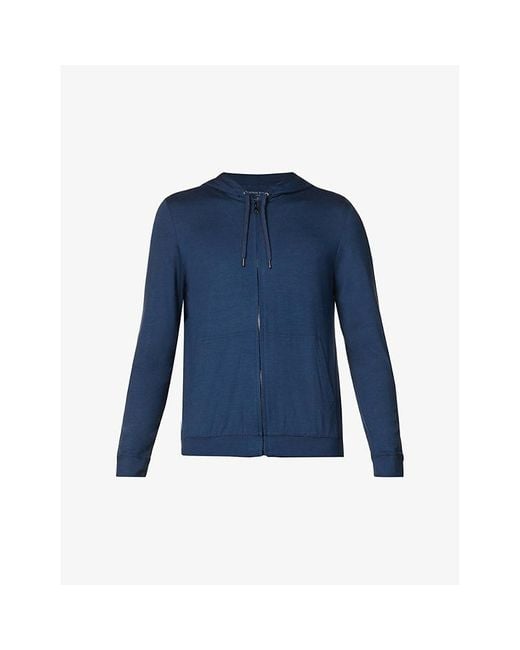 Derek Rose Blue Basel Jersey Hoody for men