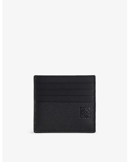 Loewe Black Anagram-embellished Grained-leather Card Holder for men