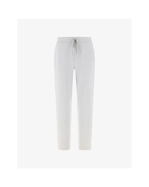 Boggi White Scuba Tech-Patch Cotton-Jersey Trousers for men