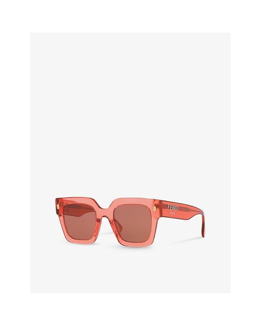 Fendi Pink Fe40101i Roma Square-frame Acetate Sunglasses