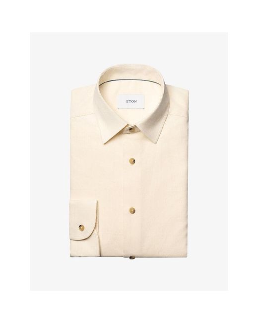 Eton of Sweden Natural Solid Corduroy Casual-Fit Cotton Shirt for men