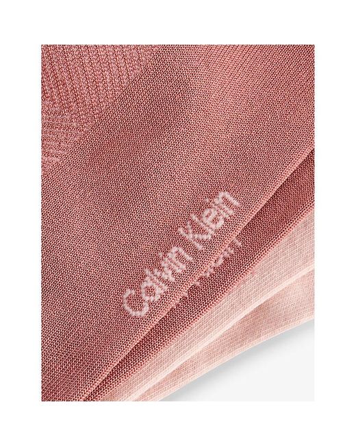 Calvin Klein Red Pack Of Two Stretch-Mesh Ankle Socks
