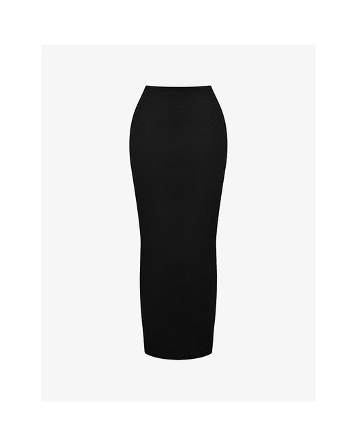 House Of Cb Black Hart Twill-weave Stretch-cotton Maxi Skirt