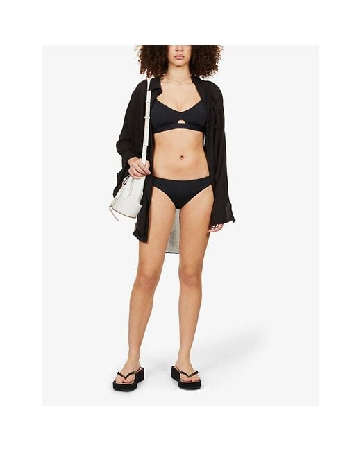 Seafolly Black Collective Hipster Low-Rise Nylon-Blend Bikini Bottoms