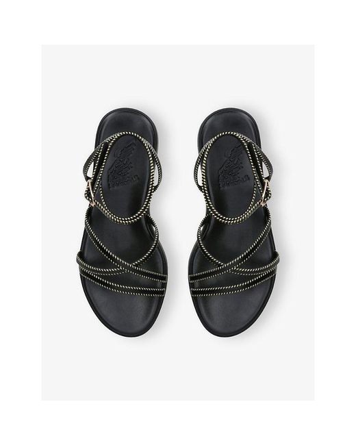 Ancient Greek Sandals Black Astriti Leather Sandals