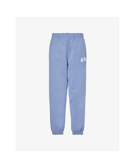 ADANOLA Blue Vintage Ada Relaxed-Fit Cotton-Jersey Jogging Bottoms