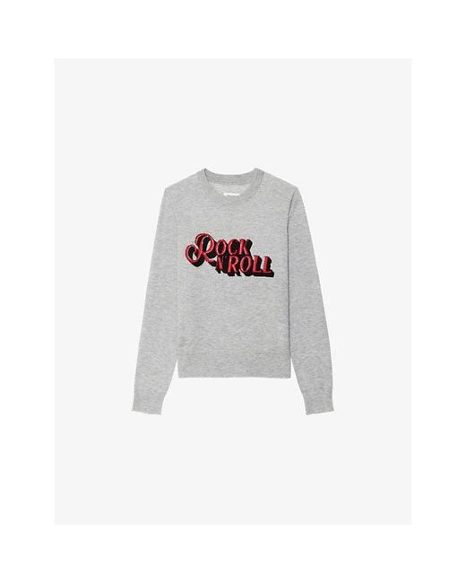 Zadig & Voltaire White Miss Rock N Roll Cashmere Jumper