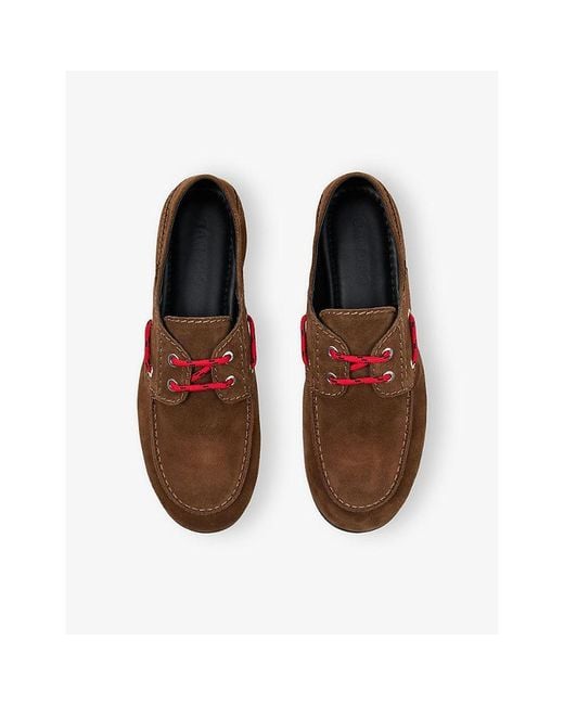 Sandro Brown Lace-Up Suede Boat Shoes