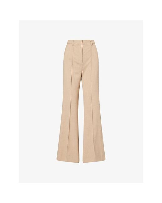 ME+EM Natural The Tailored Leg-Elongator Flared Woven Trousers
