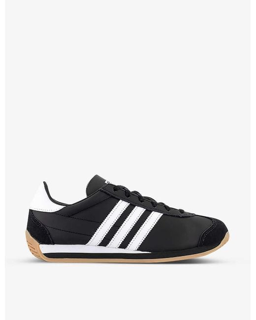 Adidas Black Country Og Brand-stamp Leather Low-top Trainers for men