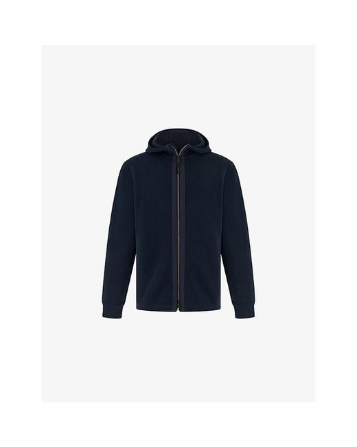Boggi Blue Scuba Regular-Fit Stretch Cotton-Blend Hoody for men