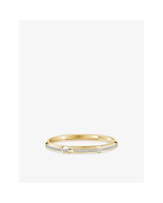 Messika Metallic Moderniste Pave Medium 18Ct And 0.75Ct Diamond Bangle Bracelet