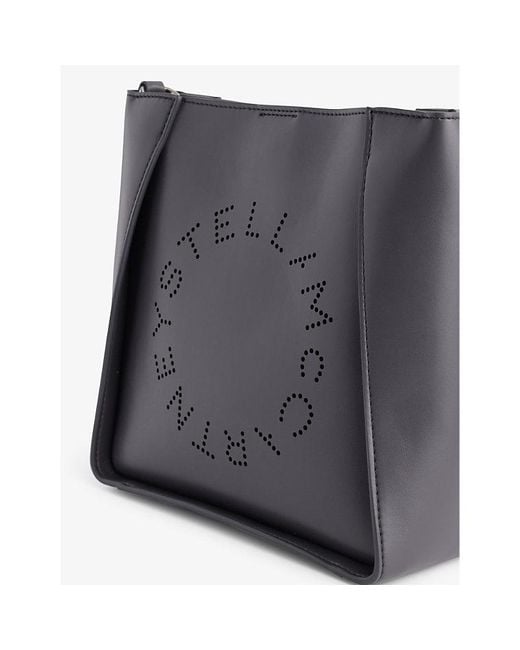 Stella McCartney Gray Circle-logo Faux-leather Cross-body Tote Bag