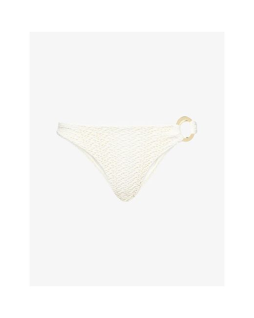 Cheap Monday White Bronte-Ring Crochet Bikini Bottoms