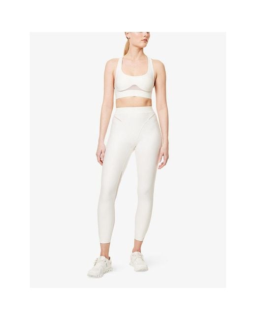 Alo Yoga Airlift Rebel Mesh-Panelled Stretch-Woven Bra in White | Lyst