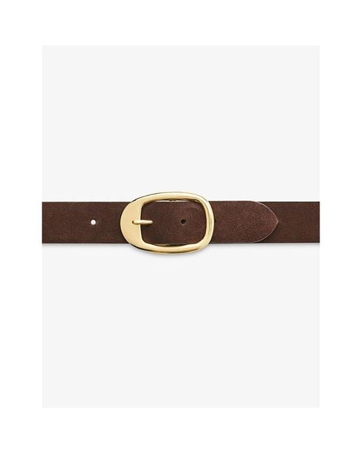 Whistles Brown Suede Buckle Belt