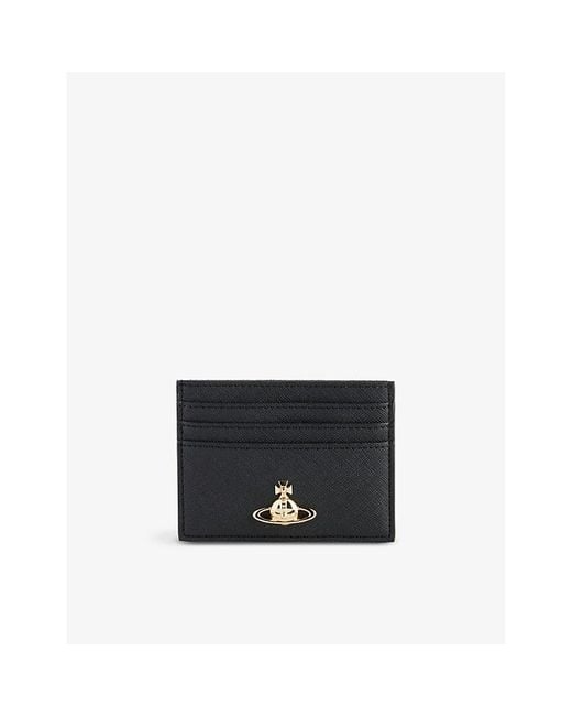 Vivienne Westwood Black Logo-plaque Leather Card Holder