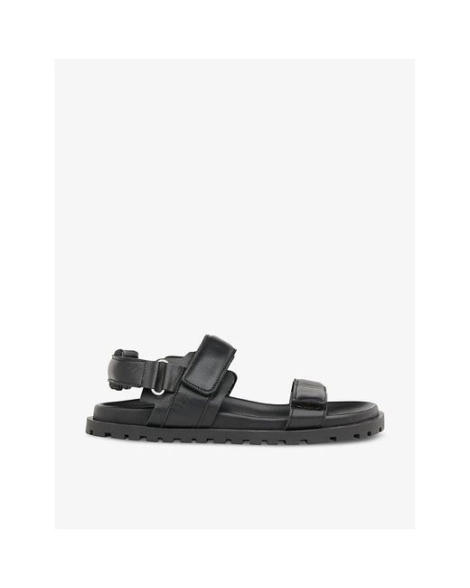 Whistles Black Ria Double-strap Leather Sandals
