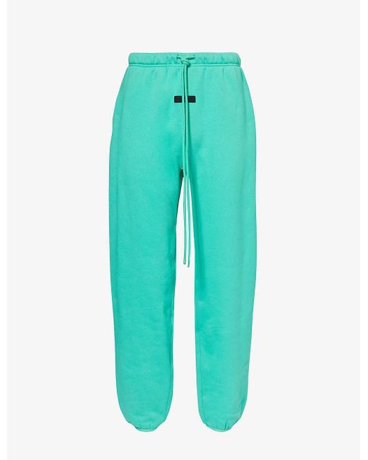 Fear Of God Green Essentials Brand-print Relaxed-fit Cotton-blend jogging Bottoms X for men