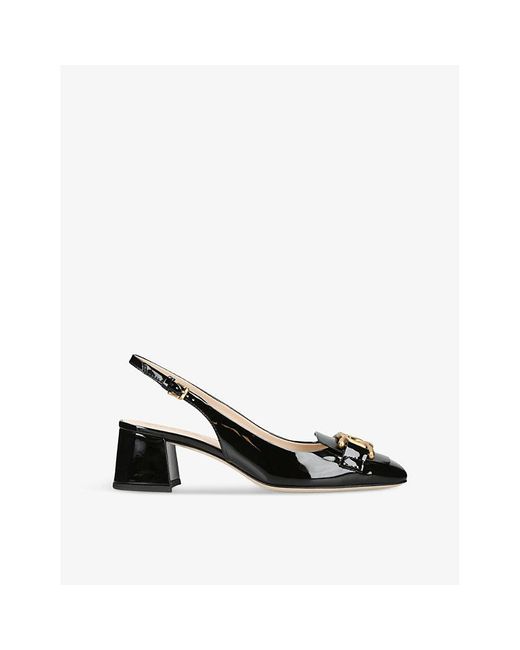 Tod's Black Kate Patent-leather Slingback Courts